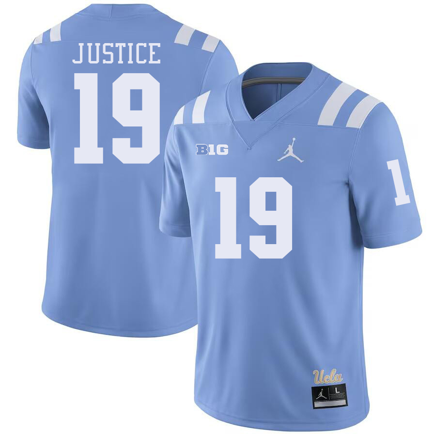 UCLA Bruins #19 D.J. Justice Big 10 Conference College Football Jerseys Stitched Sale-Power Blue